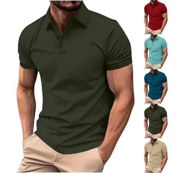 Bovxnpu Men's Short Sleeve Casual Shirts Button Down Shirt for Men, Mens Classic Casual Short Sleeve Button-Down Collar Men Tops Shirts Summer Golf Shirts Casual Blouses Work Office Shirts