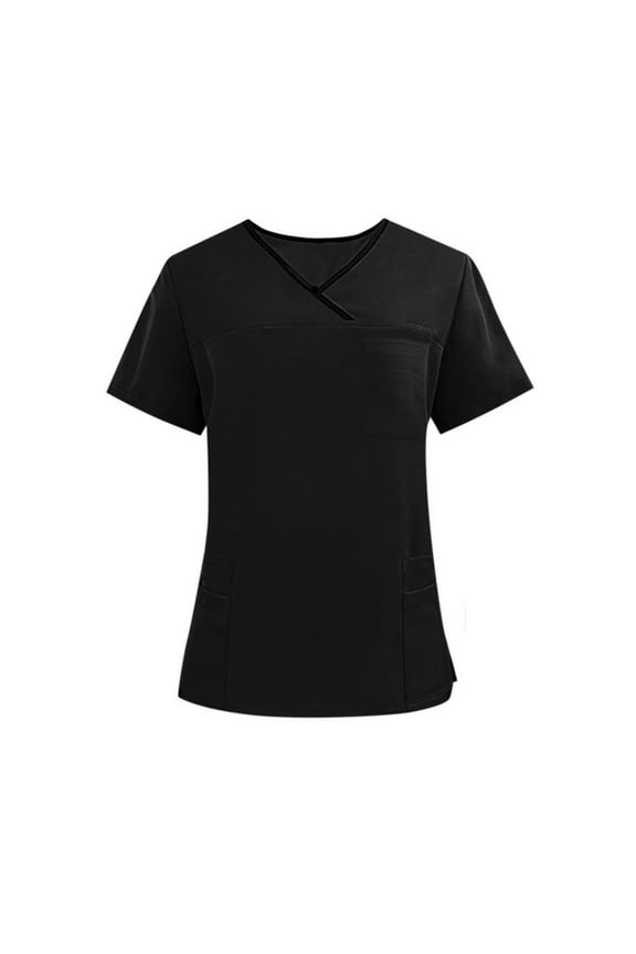 Men's Short Sleeved Nurse Uniform Blouses Mens Classic Casual Short Sleeve V Neck Men Tops Shirts Summer Casual Blouses Work Shirts