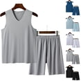 thumbnail image 1 of Bovxnpu Men's Summer Tracksuit Tank Top Shorts Set Sleeveless V-Neck Summer Fitness Athletic Tank Top Set, 1 of 4