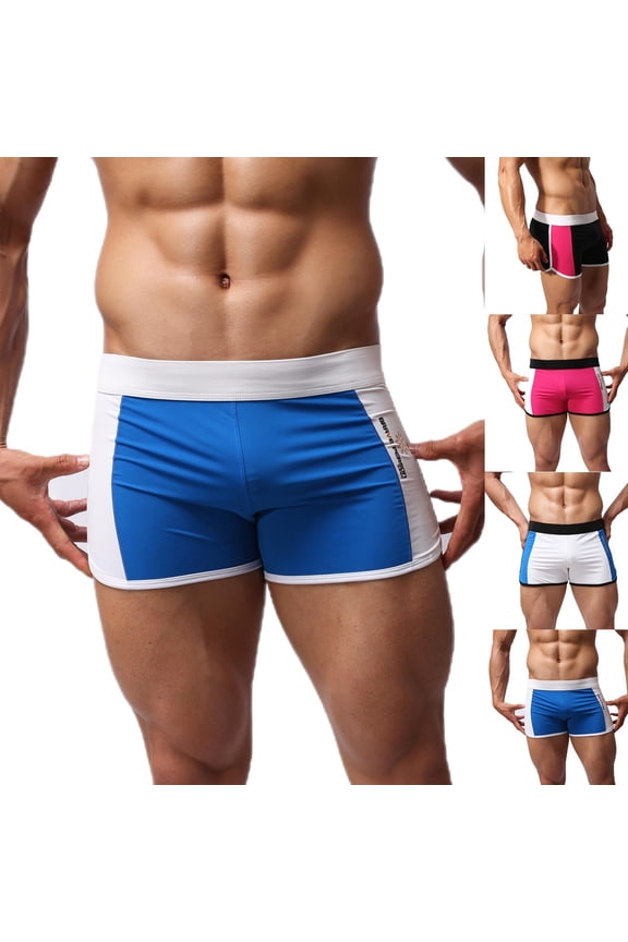 Men's Swim Trunks Men's Solid Drawstring Boxers Quickly-Dry High-Elast Underwear Swimwear (Men's or Men's Big & Tall)