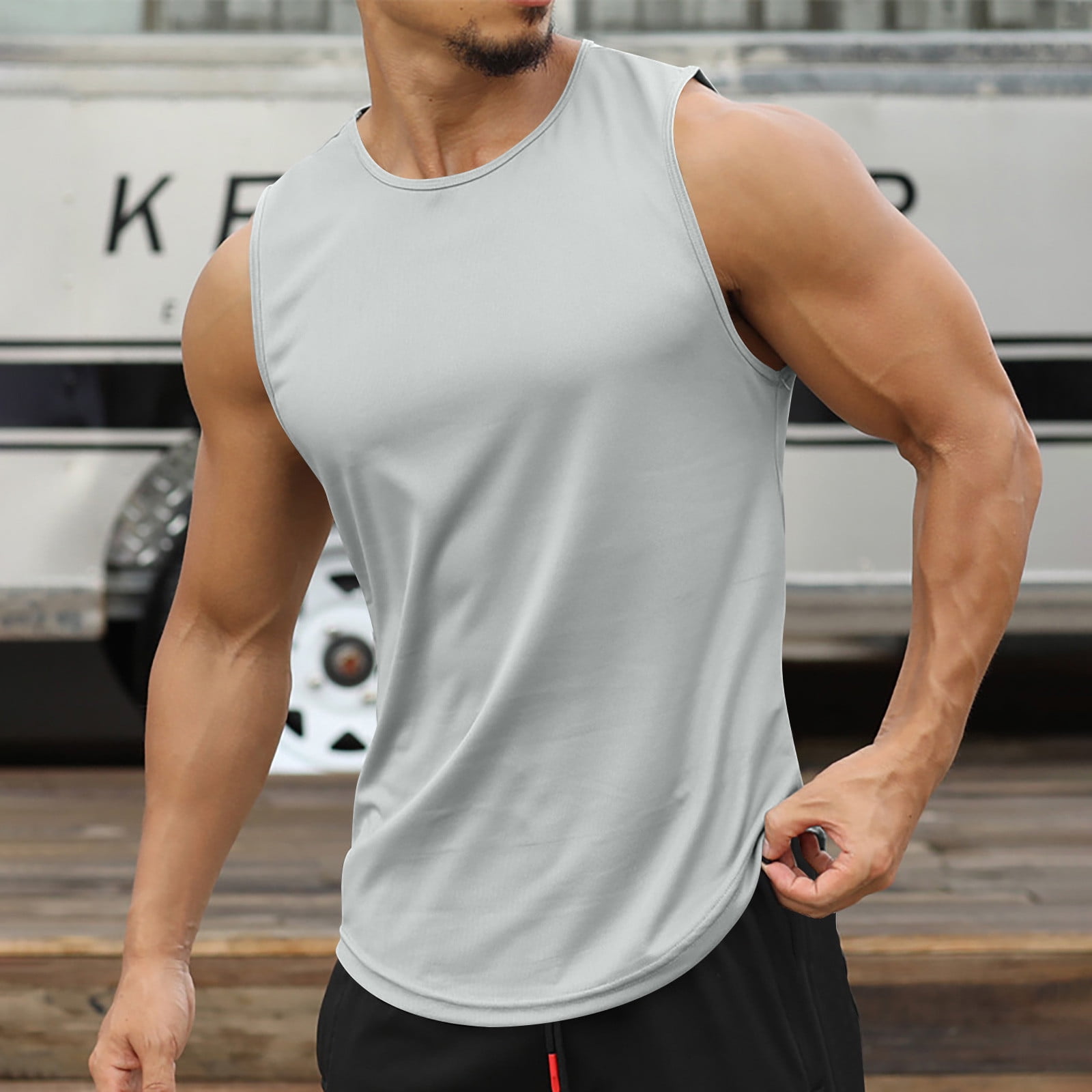 Bovxnpu Men's Workout Tank Top,Men Sleeveless Shirt Lightweight Tank ...