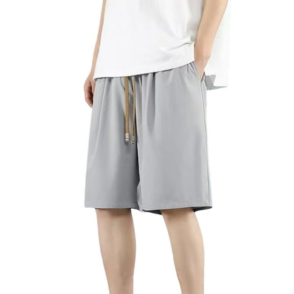 Bovxnpu Mens Casual Shorts Summer Beach Shorts Sports Shorts, Men Casual Comfy Solid Pocket Bandage Drawstring Half Shorts Pants