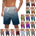 thumbnail image 1 of Bovxnpu Mens Casual Shorts Summer Beach Shorts Sports Shorts, Men Casual Streak Print Shorts Pockets Elastic Waist Beach Pants, 1 of 6