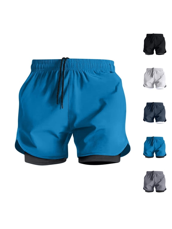 Mens Gym Shorts Running And Fitness Shorts, Men's Double-layer Running And Fitness Shorts