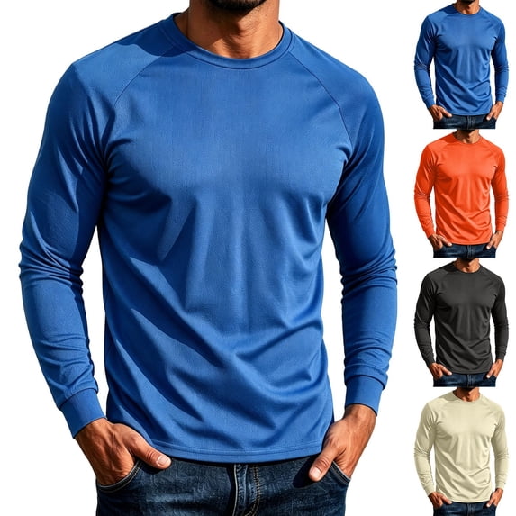 Bovxnpu Mens Long Sleeve Athletic Workout Gym T-Shirt Crew Neck Mesh Quickly Dry Cool Tops