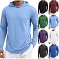 thumbnail image 1 of Bovxnpu Mens Long Sleeve Shirts Casual T Shirts Pullover Hooded Quickly Dry Soft Pullover Tops, 1 of 5