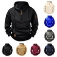 thumbnail image 1 of Bovxnpu Mens Sweatshirts Long Sleeve Pullover Hoodie, Men's Long Sleeve Hooded Sweatshirt Raglan Sleeves Half Zip Multiple Pockets Pull On For Sports Casual Wear Tops, 1 of 7
