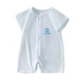 thumbnail image 1 of Bovxnpu Newborn Bodysuits Cotton Short Sleeve Crewneck Button Romper Infant Outfits, 1 of 5