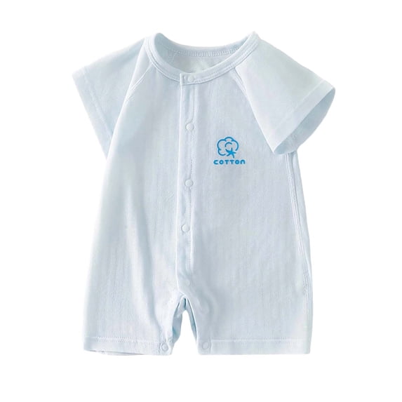 Bovxnpu Newborn Bodysuits Cotton Short Sleeve Crewneck Button Romper Infant Outfits