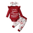 thumbnail image 1 of Bovxnpu Newborn Infant Outfits Floral Print Long Sleeve Crewneck Ruffle Top Pants Headband 3 Piece Sleepwear, 1 of 8