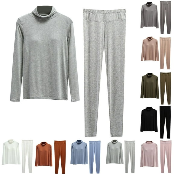 Bovxnpu Pajamas for Women Set Loungewear Set, Womens Fall Winter 2 Piece Pajama Sets Long Sleeve Pullover Soft Padded Pajamas Top and Long Pajama Pants