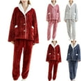 thumbnail image 1 of Bovxnpu Pajamas for Women Set Loungewear Set, Pajamas for Women Set Soft Comfy Fleece Pajamas Pullover Pants Loose 2 Piece Sleepwear Fuzzy for Winter, 1 of 8