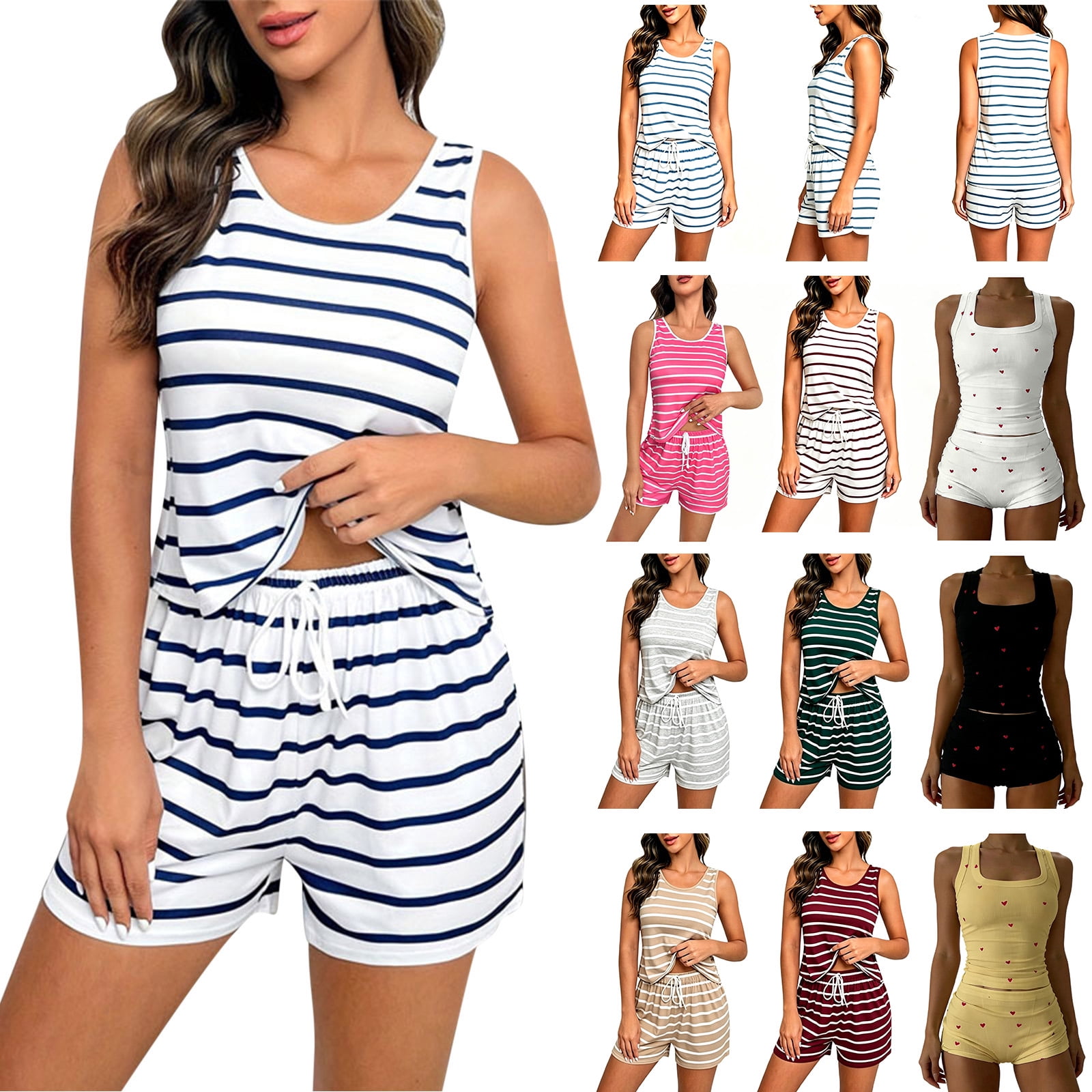Bovxnpu Soft Tank & Shorts Women’s Pajama Set – Lightweight Loungewear