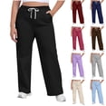 thumbnail image 1 of Bovxnpu Plus Size Sweatpants for Women High Waisted Wide Leg Pants Sweatpants Womens Drawstring Waist With Pockets Pull On Casual Trousers Soft Comfy, 1 of 6