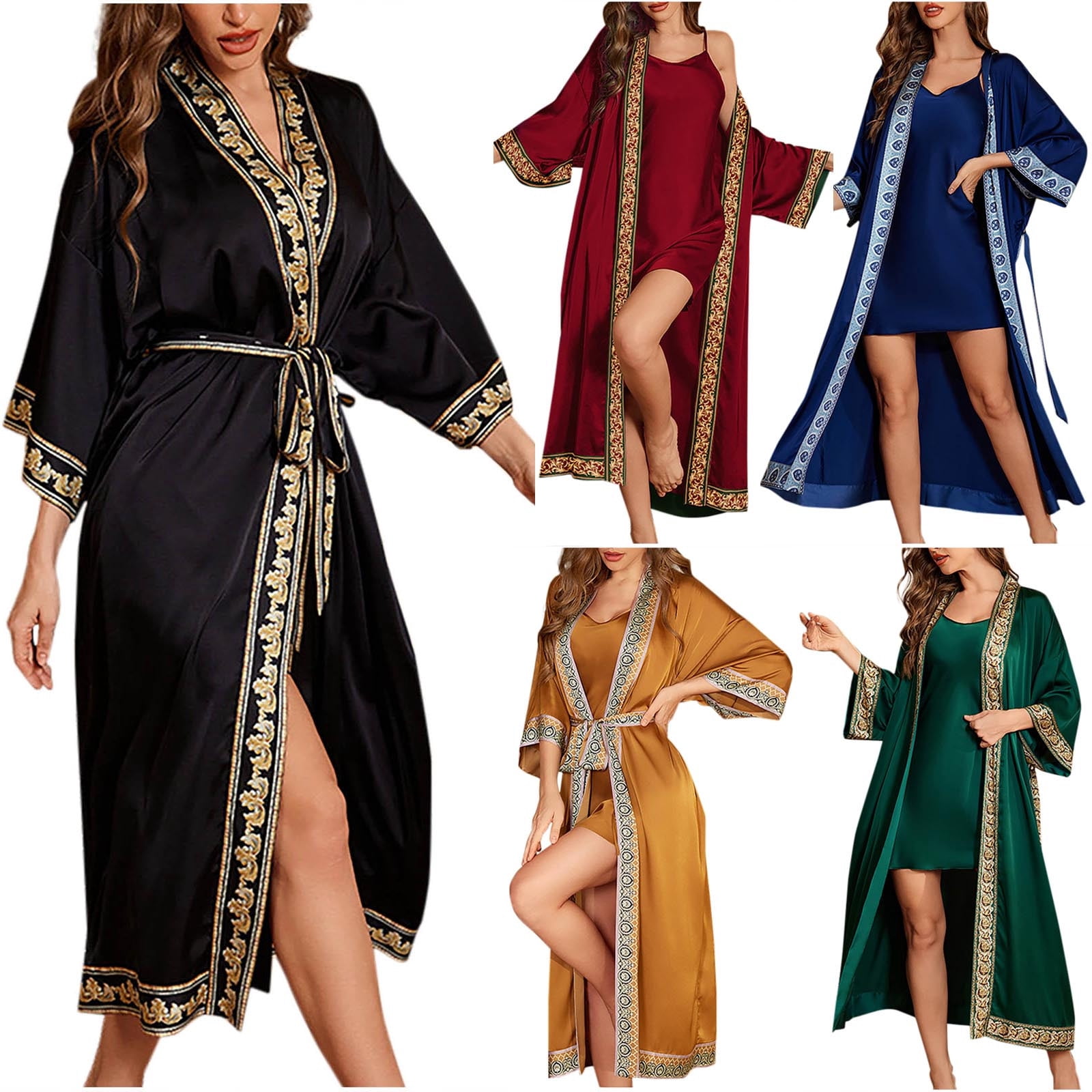 Bovxnpu Robes for Women, Silk Robes for Women Satin Bride Bridesmaid ...