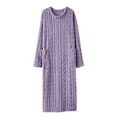thumbnail image 1 of Bovxnpu Robes for Women, Women's Robe Fall And Winter Round Neck Long Sleeved Home Nightgown, 1 of 3