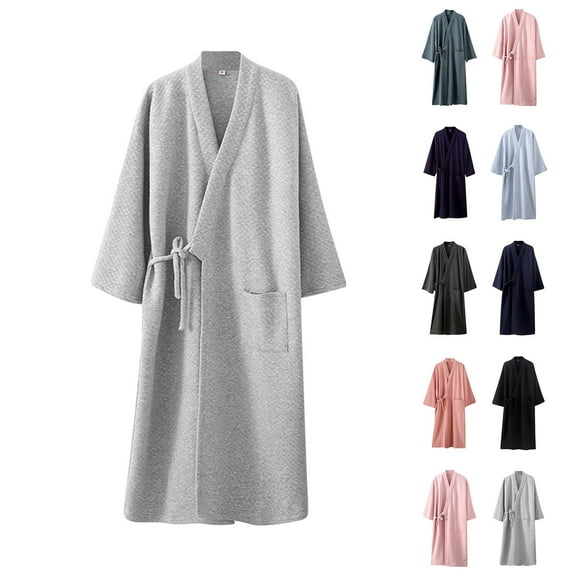 Bovxnpu Robes for Women, Women's Robe Soft Long Bathrobe Warm Fleece Shawl Collar Spa Robe Winter Women Home Wear