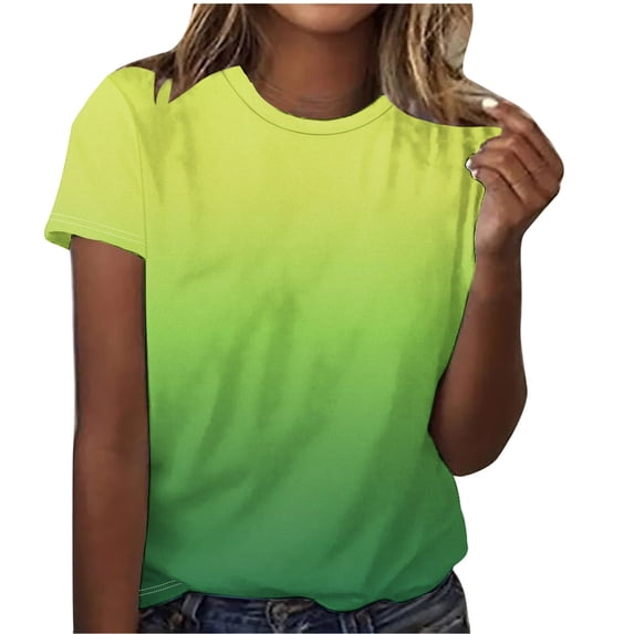 Bovxnpu Short Sleeve Tee Shirts Summer Dressy Casual Blouses Comfortable Fashionable Cotton Crew Neck Summer Tops (Women's or Women's Plus)