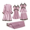 thumbnail image 1 of Bovxnpu Silk Satin Pajamas Set Women Two Piece Nightwear,Women's Pajamas Five Piece Set With Suspender Pajamas Women's Home Wear Pajamas Thin Style, 1 of 3