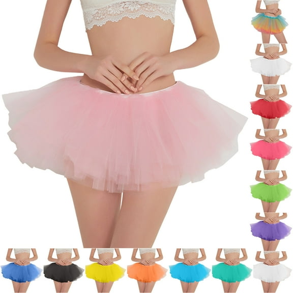Bovxnpu Summer Mini Skirts for Women Mesh Tulle Skirt,Women's Tutu Skirt Vintage Princess Puffy Skirt Bubble Dance Skirts