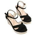 thumbnail image 1 of Bovxnpu Summer Sandals for Women 2024,Women's Open Toe Wedge Sandals,New Thick Sole Round Toe Slope Heel Sandals Women's High Heel Summer Casual Shoes, 1 of 5
