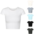thumbnail image 1 of Bovxnpu Summer Short Sleeve T Shirts Pullover Top Undershirt Crew Neck Basic Soft Comfortable Summer Tops (Women's or Women's Plus), 1 of 4