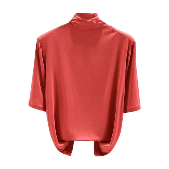 Bovxnpu Summer Short Sleeve T Shirts Pullover Top Undershirt High Neck 1/2 Sleeve Basic Layering T Shirt Soft Summer Tops (Women's or Women's Plus)