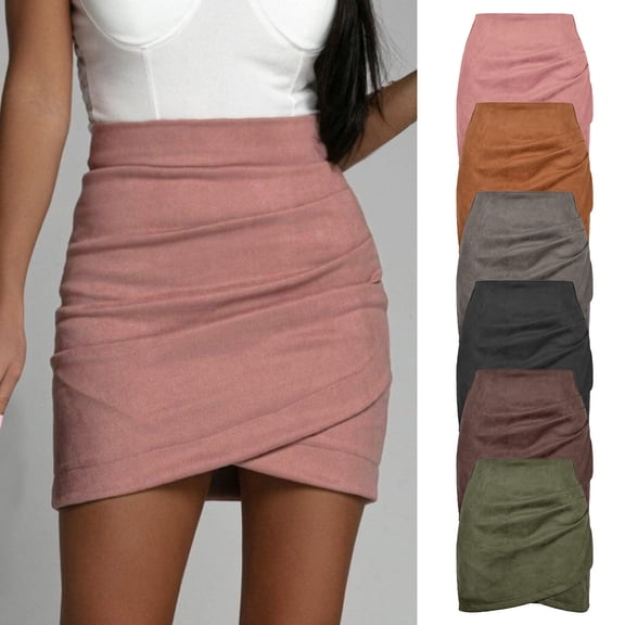Bovxnpu Summer Skirts for Women,Women Bodycon Mini Pencil Skirt,Women's Solid Color Half Skirt Zip Short Skirt