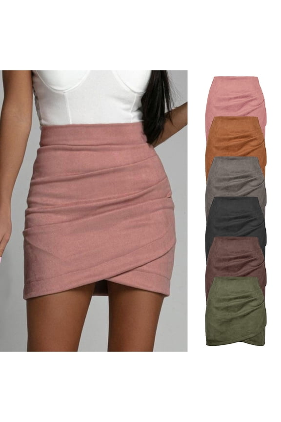 Summer Skirts for Women,Women Bodycon Mini Pencil Skirt,Women's Solid Color Half Skirt Zip Short Skirt