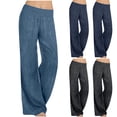 thumbnail image 1 of Bovxnpu Summer Womens Plus Size Pants, Women Casual Wide Leg Jeans, Women Casual Pants Solid Color High Waist Elasticity Wide Leg Pants Trousers With Pocket XXL, 1 of 7
