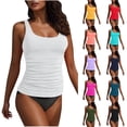 thumbnail image 1 of Bovxnpu Tankinis Swimsuits for Women Bathing Suits Top with Bottom, Swimwear Women's Sleeveless Swimsuits Push-Up Padded Swimwear Swimsuits Blouse Set Ladies Summer Swimwear Beach Vacation, 1 of 7