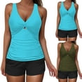 thumbnail image 1 of Bovxnpu Tankinis Swimsuits for Women Bathing Suits Top with Bottom, Womens Swimsuits Bandage Bathing Suits Roudn Neck Blackless Swimwear Ladies Summer Swimwear Beach Vacation, 1 of 7