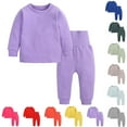 thumbnail image 1 of Bovxnpu Toddler Baby Girl Boy Summer Clothes Casual Sets,Girls' Crew Neck Long Sleeve Casual Gold Silk Trousers Set, 1 of 4