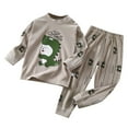 thumbnail image 1 of Bovxnpu Toddler Baby Girl Boy Summer Clothes Casual Sets,Toddler Baby Kids Boys Girls Solid Color Cute Print Long Sleeved Home Wear Clothes Suit, 1 of 3