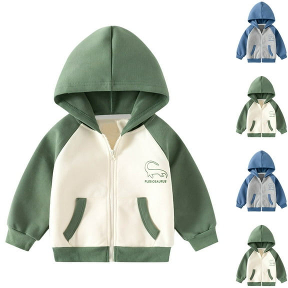 Bovxnpu Toddler Boys Girls Fall Winter Jacket, Boys Fleece Full-Zip Hoodie Sweatshirt Fashion Children's Color Blocking Hoodie Coat Zipper Hoodie Long Sleeved Coat