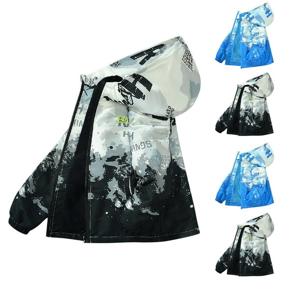 Bovxnpu Toddler Boys Girls Fall Winter Jacket, Boys Hooded Fleece Jacket Zipper Coat, Boys' Color Blocked Fleece Jacket Hooded Zipper Jacket Casual Long Sleeved Hooded Casual Jacket