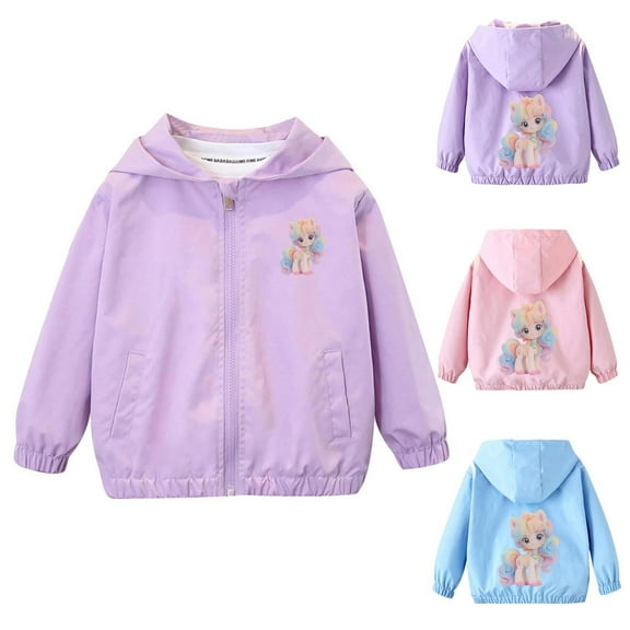 Bovxnpu Toddler Boys Girls Fall Winter Jacket, Boys Rain Jacket Hooded Raincoat Windbreaker Spring Children's Jacket Long Sleeve Children's Hooded Casual Thin Jacket