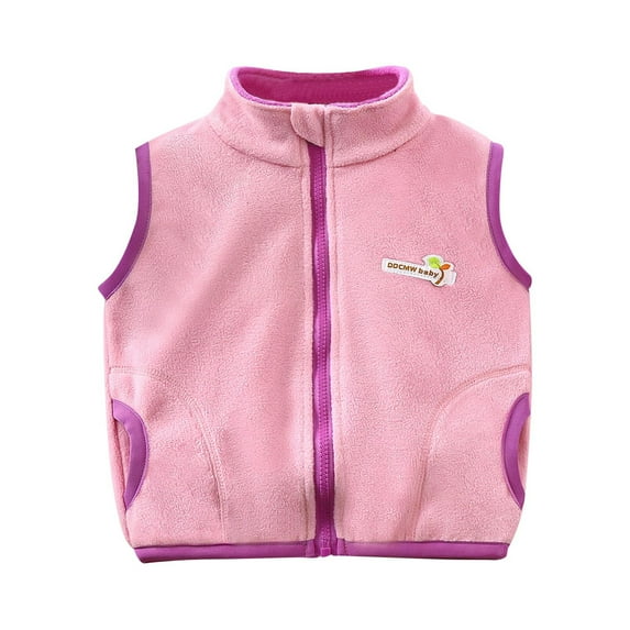 Bovxnpu Toddler Boys Girls Fall Winter Jacket, Girls Fleece Vest Zipper Waistcoat, Children's Fleece Sleeveless Warm Sleeveless Coat