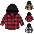 thumbnail image 1 of Bovxnpu Toddler Boys Girls Fall Winter Jacket, Girls Hooded Fleece Jacket Zipper Coat, Fashion Boys' Casual Jacket Long Sleeved Long Sleeved Turndown Neck Jacket Printed Clothing Outwear, 1 of 6