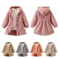 thumbnail image 1 of Bovxnpu Toddler Boys Girls Fall Winter Jacket, Girls Hooded Fleece Jacket Zipper Coat, Fashionable Girls' Solid Color Jacket Warm Hooded Cardigan Long Jacket, 1 of 5