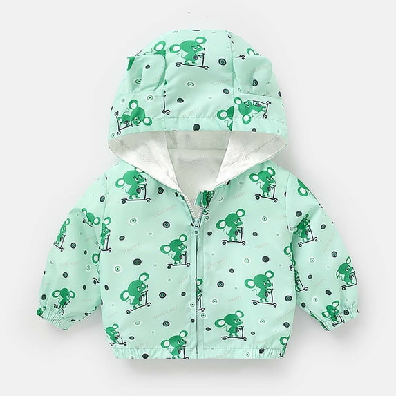 Bovxnpu Toddler Boys Girls Fall Winter Jacket, Girls Hooded Jacket Outwear Coat, Full Print Coat 3 Spring Wear 6 Months Western Style Top For Boys And Girls Children Trendy