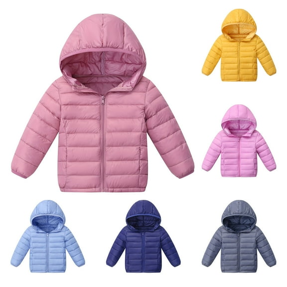 Bovxnpu Toddler Boys Girls Fall Winter Jacket, Girls Hooded Down Puffer Jacket Coat, Children Down Jackets Boys And Girls Children's Clothing Down Jackets