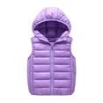 thumbnail image 1 of Bovxnpu Toddler Boys Girls Fall Winter Jacket, Girls Hooded Puffer Vest Zipper Waistcoat, Children's Solid Color Hooded Zipper Warm Sleeveless Top Mid Size Children's Casual Jacket, 1 of 5