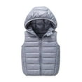 thumbnail image 1 of Bovxnpu Toddler Boys Girls Fall Winter Jacket, Girls Hooded Puffer Vest Zipper Waistcoat, Children's Solid Color Hooded Zipper Warm Sleeveless Top Mid Size Children's Casual Jacket, 1 of 5
