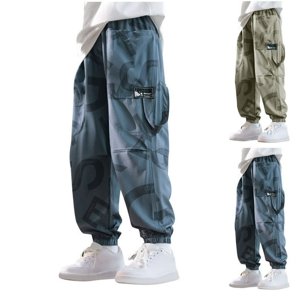 Bovxnpu Toddler Boys Girls Pants, Boys Cargo Pants With Pocket Straight Leg Cotton Joggers, Boys' Ice Silk Drying Mosquito Proof Pants Work Pants Sports Pants