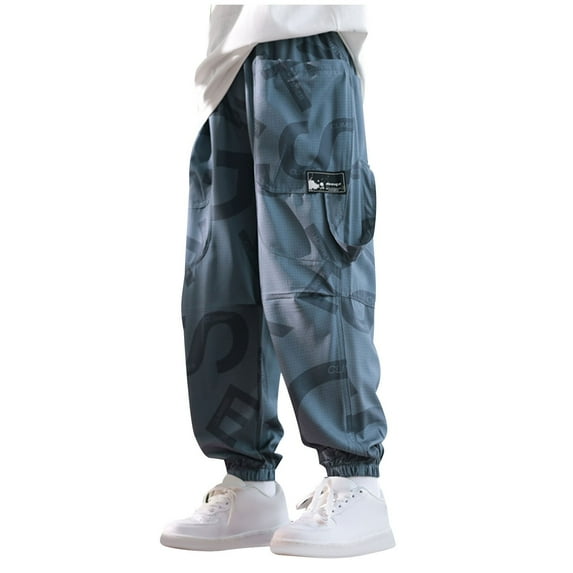 Bovxnpu Toddler Boys Girls Pants, Boys Cargo Pants With Pocket Straight Leg Cotton Joggers, Boys' Ice Silk Drying Mosquito Proof Pants Work Pants Sports Pants