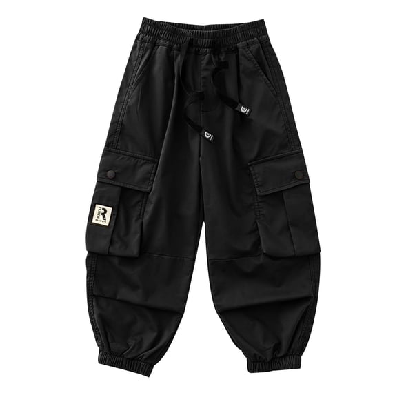 Bovxnpu Toddler Boys Girls Pants, Boys Cargo Pants With Pocket Straight Leg Cotton Joggers, Children's Solid Color Work Pants With Multiple Pockets Loose Pants