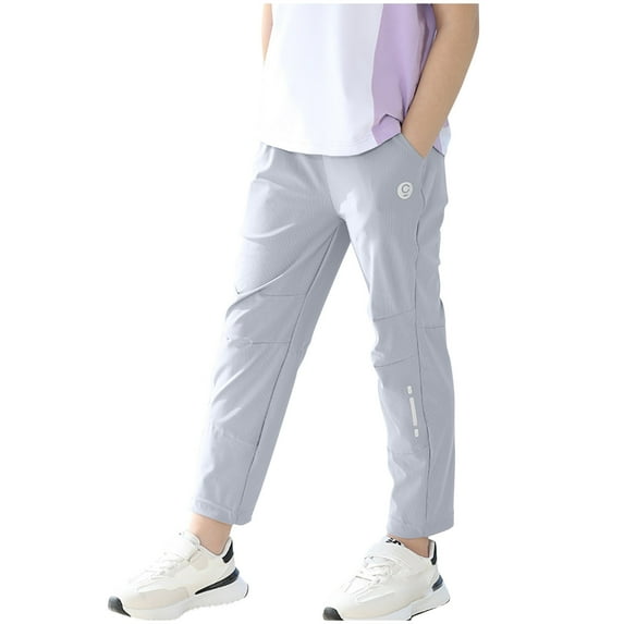 Bovxnpu Toddler Boys Girls Pants, Boys' Sports Pants Stretch Pants With Pocket, Children's Solid Color Casual Sports Straight Work Pants Pockets Length Pants For Kids