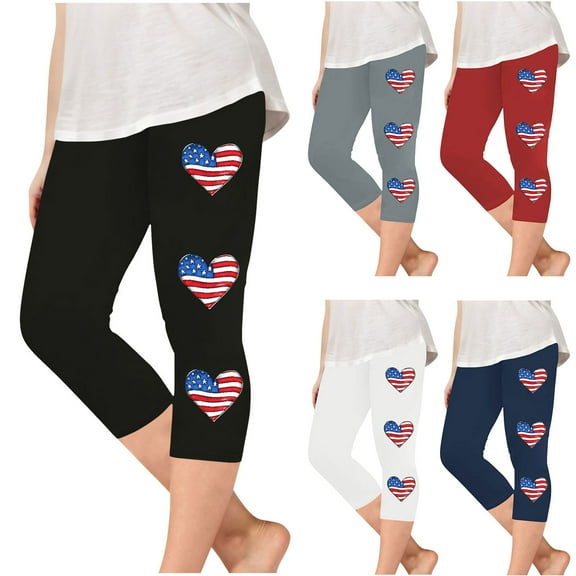 Bovxnpu Toddler Boys Girls Pants, Girls Capris Leggings Athletic Pants Workout Pants, Independence Day Print Summer Leisure Yoga Sports Frenum Cropped Pants