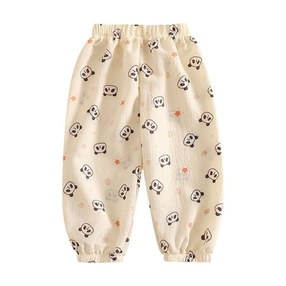 Bovxnpu Toddler Boys Girls Pants, Girls' Cotton Casual Jogger Pants, Children's Mosquito Repellent Pants With Polka Print Elastic Waist Lantern Pants